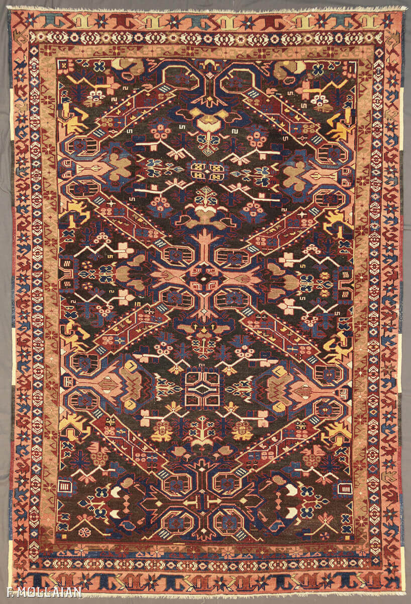 Stylized Motif Caucasian Seychour (Zeikhur) Dark field Rug n°:46589236